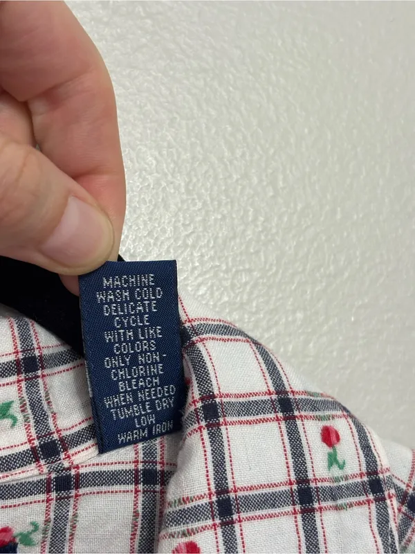 Karen Scott Vintage Women’s Americana Farmhouse Cherry Print Cotton Button Down - Size L - Image 6