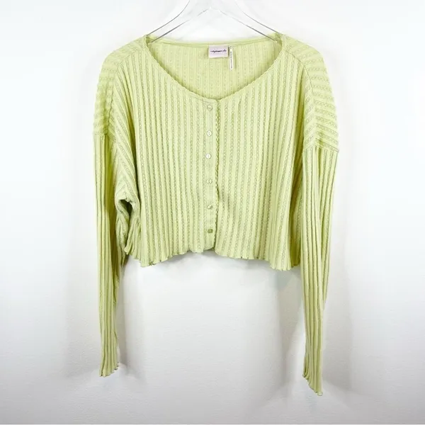 Urban Outfitters Out From Under Button Front Long Sleeve Top Women's M Green Y2K - Image 2