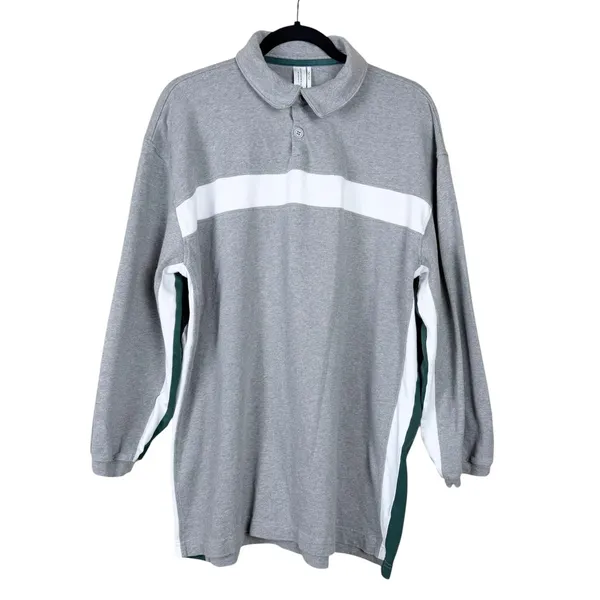 Gola x Anthropologie Team Jersey Mini Dress Size XS Gray Rugby Sporty Oversized - Image 4
