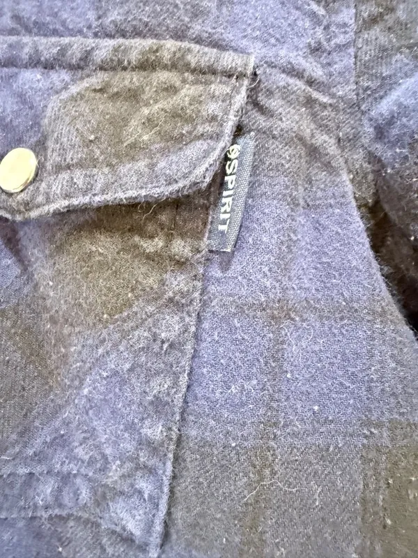 Spirit Tufts University Reversible Sherpa Flannel Shirt Jacket Shacket Medium - Image 8