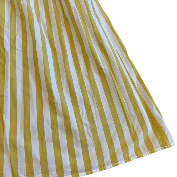 A New Day Yellow White Striped Maxi Dress Sundress Strapless Cotton Size Medium - Image 12