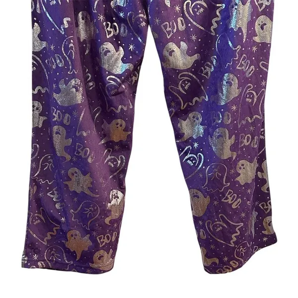 Celebration Women's L Purple Halloween‎ Ghost Print Sweatpants - Image 3
