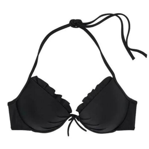 Victoria’s Secret Black Push Up Ruffle Bikinj Top - Image 3