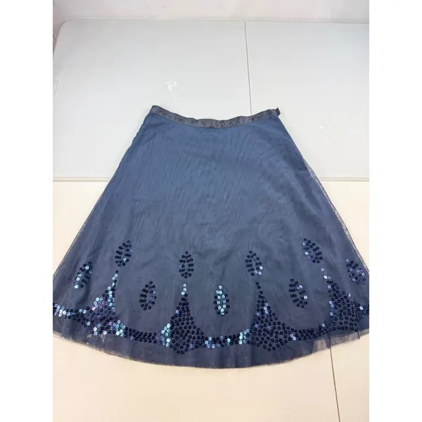 Old Navy Blue Sequin Mesh Skirt Size 1 Low Waist Party Dance‎ Special Occasion - Image 2