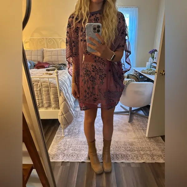 Free People Sheer Velvet Shirt/Dress - Image 6