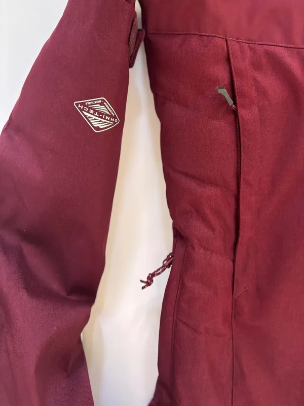 Columbia Women’s S Omni-Tech Omni-Heat Ski Snow Jacket Faux Fur Hood Burgundy - Image 2