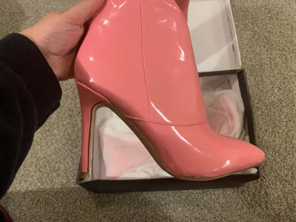 FSJ Pink High Heel Boots Size 6 - Image 2