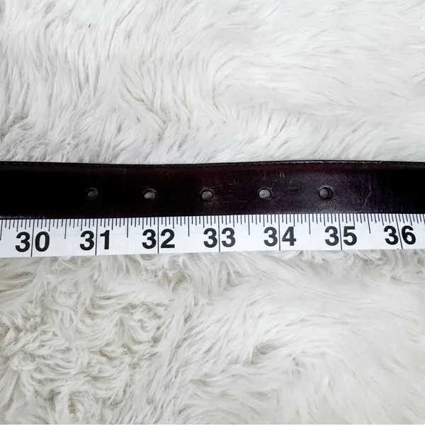 VINTAGE Fossil Brown Leather Western Engraved Silver Belt Medium Ornate Boho‎ - Image 7