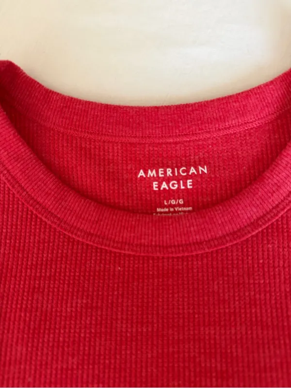 Red waffle knit tee - Image 3