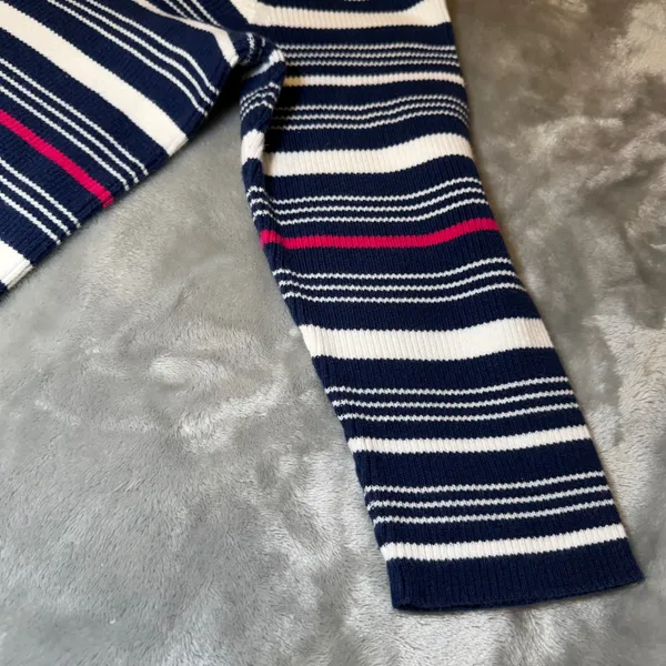 Liz Claiborne Womens Plus Size 1X Sweater Striped Knit Boat Neck Ribbed Nautical - Image 6