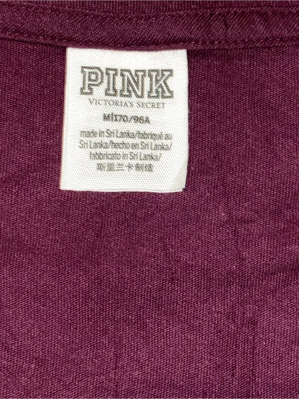PINK Victoria’s Secret, short sleeve, V-neck shirt, size, medium glitter wine - Image 3