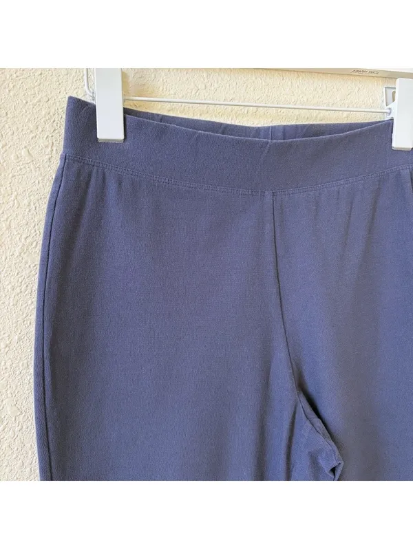 Eileen Fisher Washable Stretch Crepe Slim Cropped Pant Navy Blue Size XS Coastal - Image 3