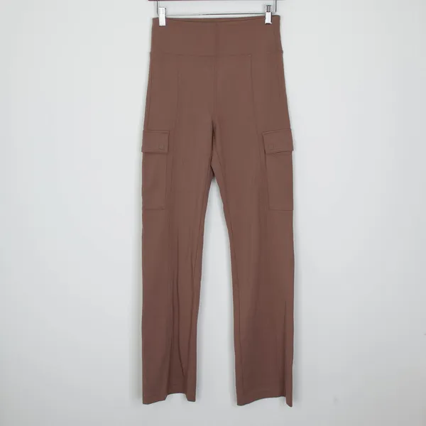Athleta Delancey Straight Cargo Pant Womens XS‎ Brown High Rise Trousers Stretch - Image 3
