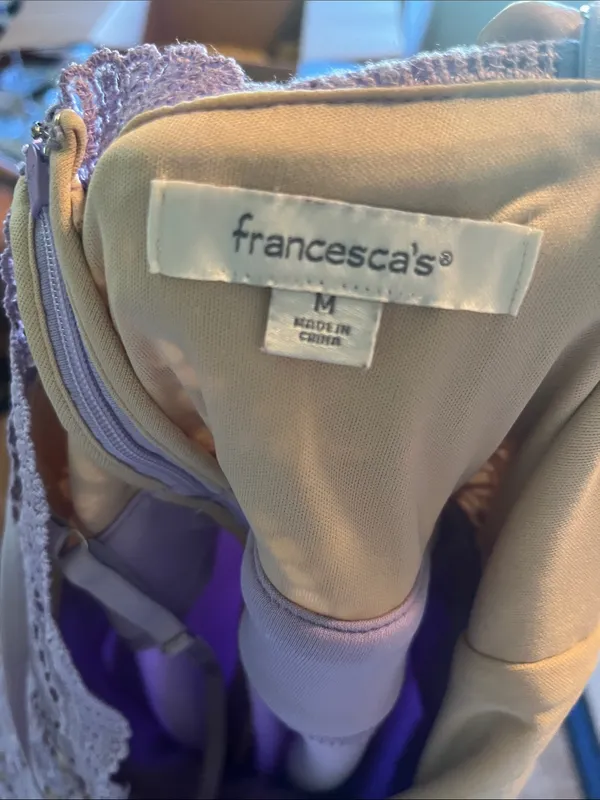 Francesca's Collections Lavender Lace A-Line Slip Dress - Image 2