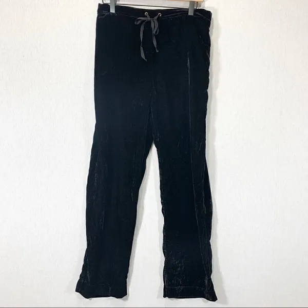 Sam Edelman Black Velvet Lounge Pants Size Small Comfy Loungewear - Image 2