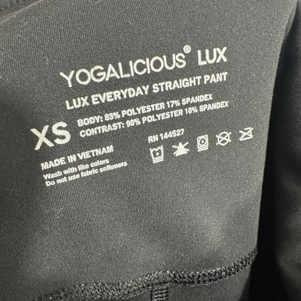 Yogalicious Lux Everyday Straight Pant Women XS Black High Waisted Yoga Pants‎ - Image 5