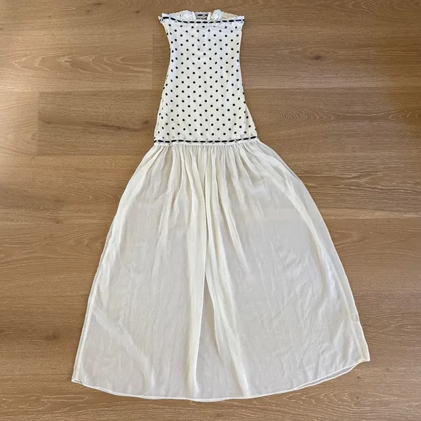 Outcast Giana Polka Dot Maxi Dress Size XXS in Cream Black - Image 4