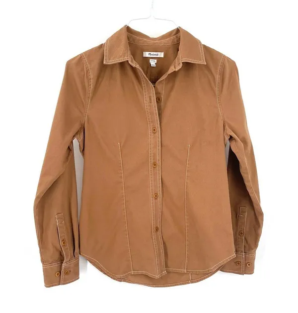 MADEWELL Darted Button-Up Shirt in (Re)generative Chino Western Long Sleeve - Image 6