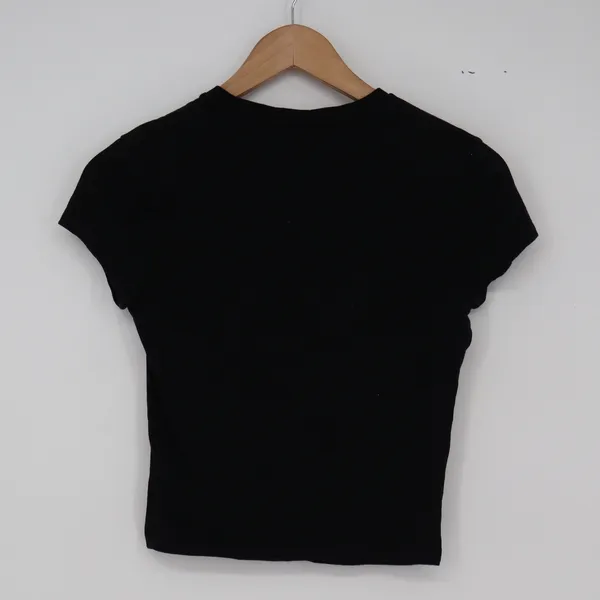 Wild Fable T-Shirt Womens Small Basic Tee Black Cotton Stretch Excellent - Image 4