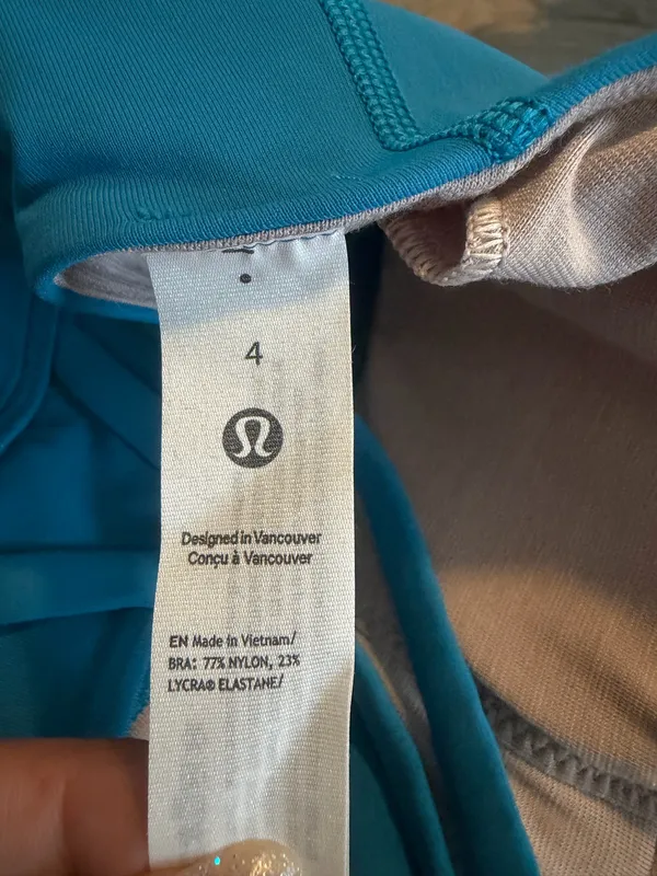 Lululemon High-Neck Longline Energy Bra *Zip B-D Hawaiian Blue 4 NWT - Image 6