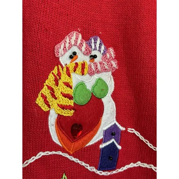 Lisa International Women's Ugly Christmas‎ Sweater Embellished Embroidered Sz S - Image 4