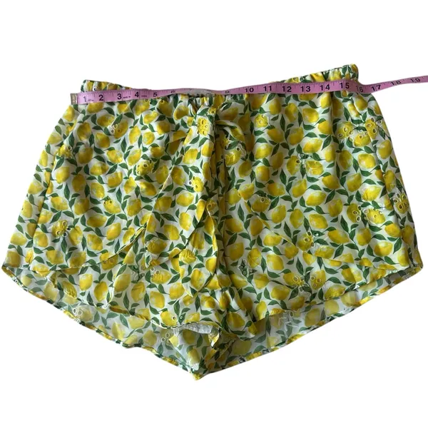 Gianni Bini Womens Harper Tie Front Elastic Waist Eyelet Lemon Print Shorts - Image 9