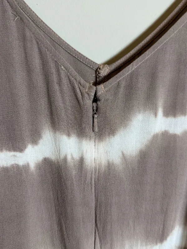 American Eagle Tie Dye Wide Leg Jumpsuit Women's Large Brown Flowy Boho Festival - Image 12