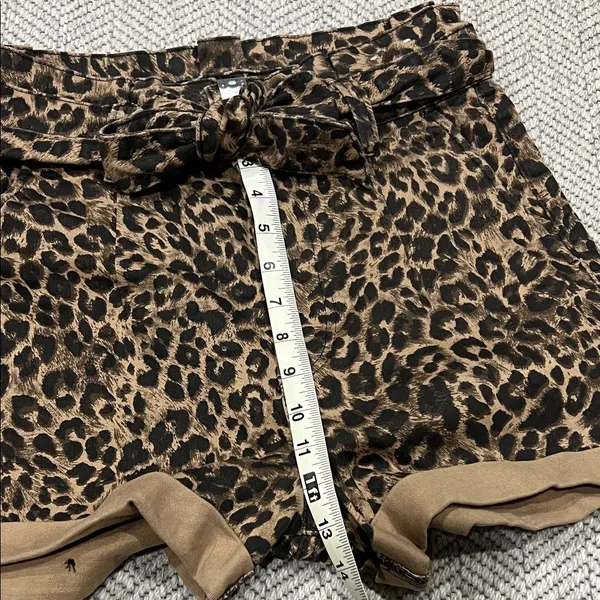 Express Leopard Print Paperbag Waist Shorts - Brown/Black - Image 7
