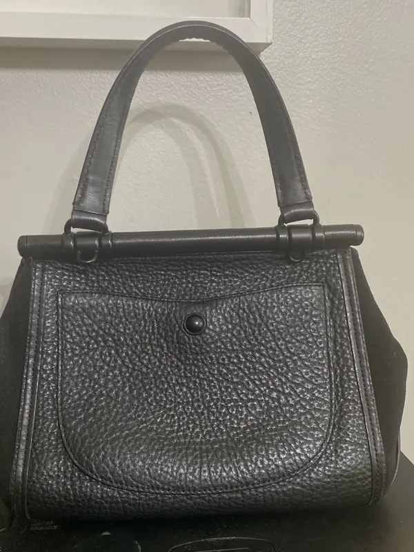 Coach Drifter 38388 Black Mixed-Leather Top Handle Satchel with Strap - Image 11