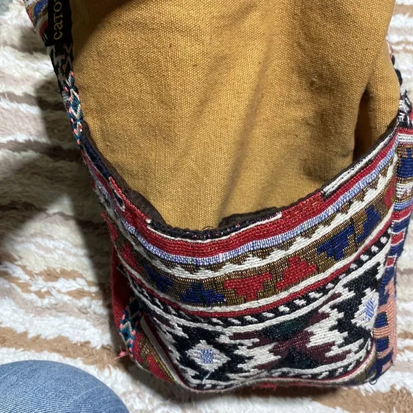Catori Southwestern Geometric Print Fabric Shoulder Purse Bag Medallion Charm - Image 7
