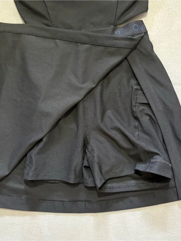 NWT Outdoor Voices Court Dress XS Black Cutout Tennis Skort Preppy Pickleball - Image 12