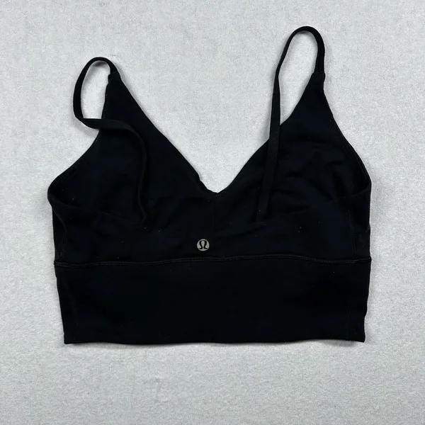 Lululemon Black Longline Sports Bra Strappy Back Women’s Small Medium - Image 2