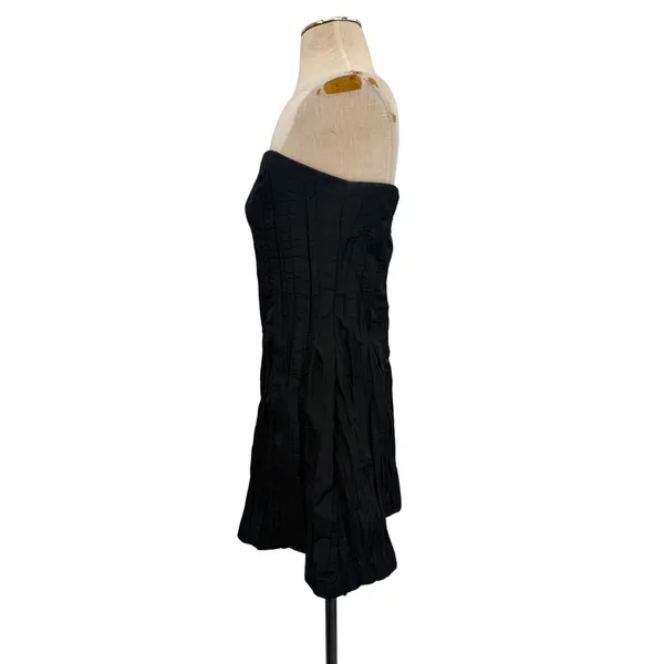 Third Form Rolling Wave Strapless Textured A-Line Mini Dress Black US Size 4 - Image 5
