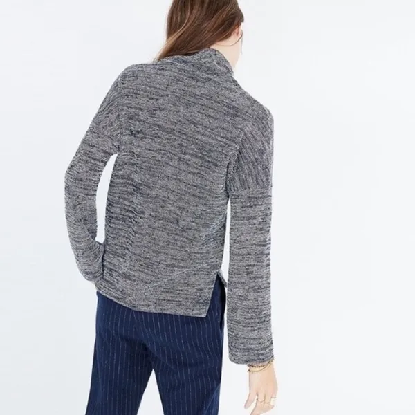 Madewell Knit Blue Cowl Neck Long Sleeve Relaxed Sweater Size Small - Image 8