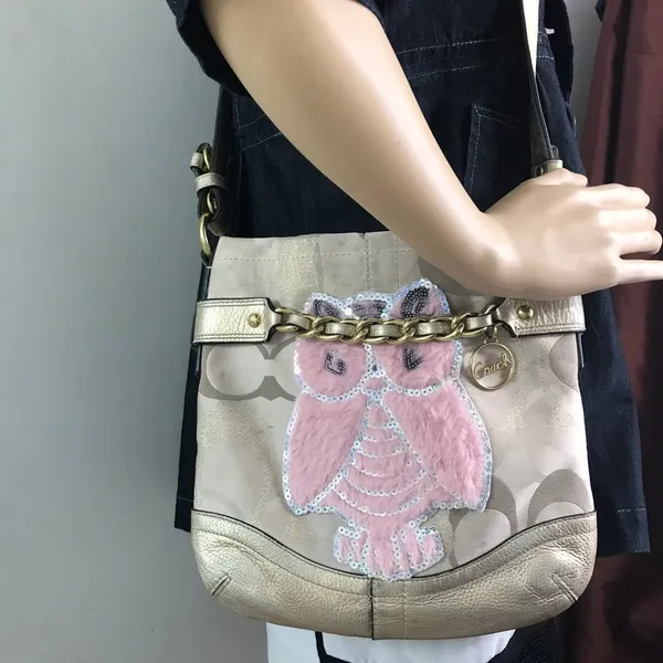 COACH Customized Tan Fabric Crossbody Bag - Image 8