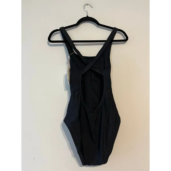 Quince Italian cross back one piece swimsuit in true black Size S - Image 5