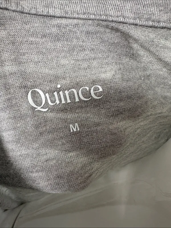 Quince Gray Bamboo Jersey Pajama Sleep Shirt with White Trim Size Medium - Image 7