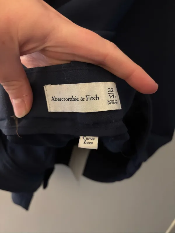 Abercrombie Navy Curve Love Wide Leg Pant - Image 3