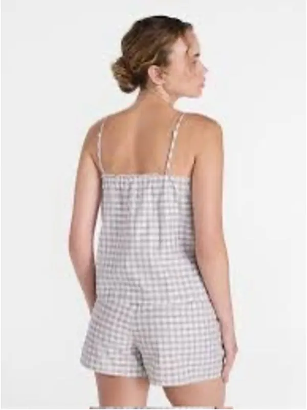 Joyspun Plaid Cami Sleep Top Beige Brown Women's Size XL NWT - Image 4