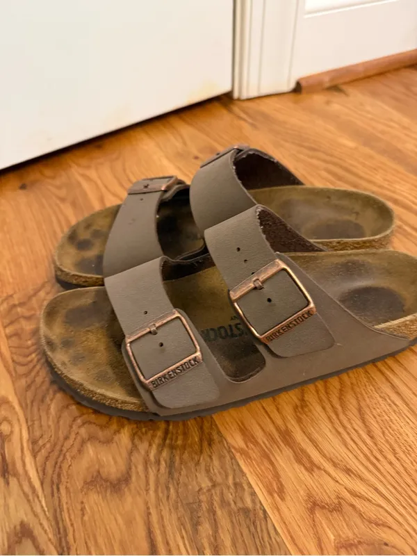 BIRKENSTOCK Arizona Brown Leather Two Strap Sandals Size 39 - Image 7