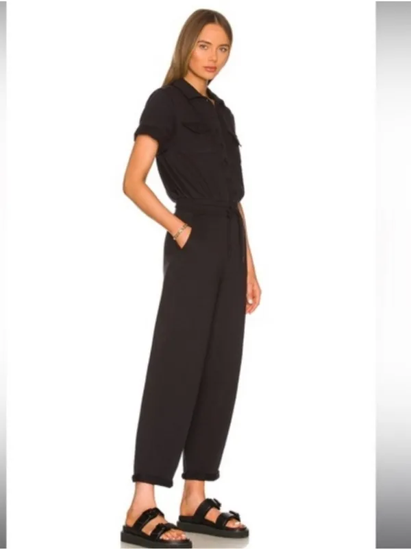 NWT Revolve 525 Distressed Wash Black Cotton Utility Jumpsuit Size Small - Image 2