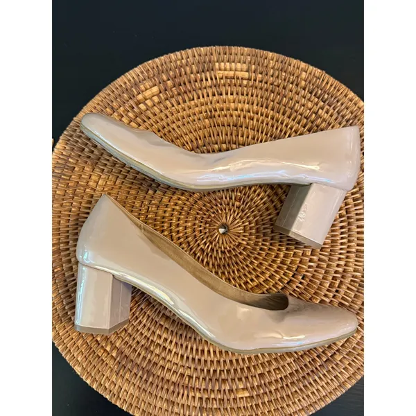 CL by‎ Laundry Nude Patent Block Heel Pumps Round Toe Shoes Size 8.5 ACF-001 - Image 10