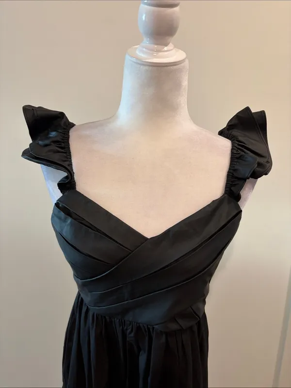 New With Tags THML Black Tiered Maxi Dress with Pockets Sz S - Image 4