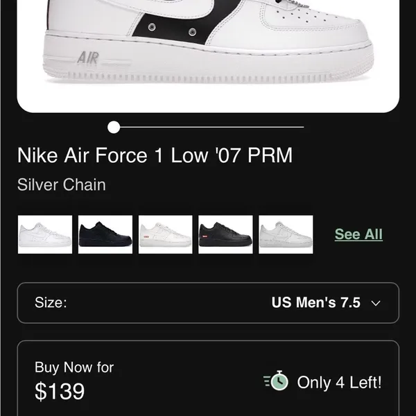 Nike Air Force 1 Low '07 PRM white black sneakers shoes mens 7.5 women’s 9 - Image 14