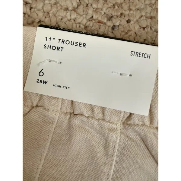 American Eagle Womens 11 Trouser Short High Rise Stretch Tan Cream 6 28W NEW - Image 6