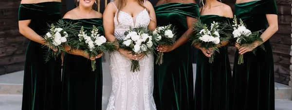 Revelry Emerald Green Velvet Bridesmaid dress - size 6 - Image 3