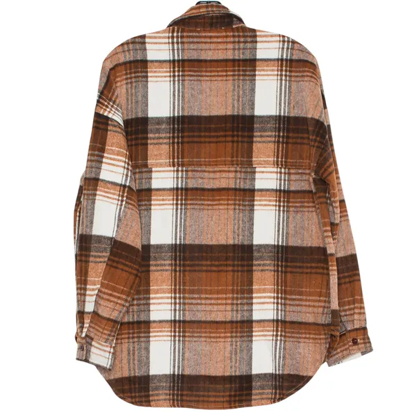 NWT ACOA Shacket Wool Flannel Oversize Y2K Boyfriend Western Button Plaid Small - Image 2