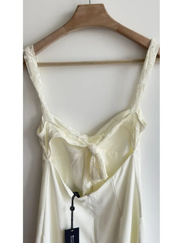 White Fox No You Hang Up Cream Lace Mini Dress M NWT Bodycon Party - Image 9