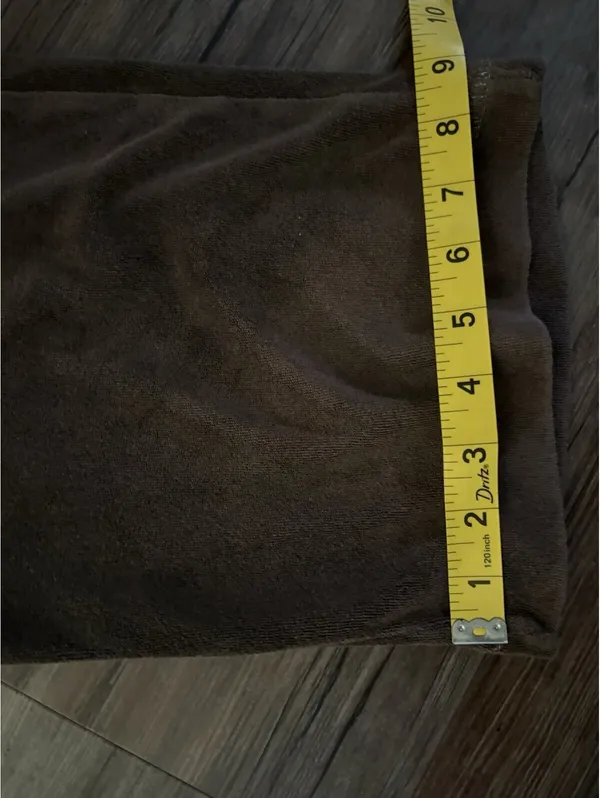 VTG Y2K Old Navy Brown Wide Leg Velour Gaucho Pants Sz 32 - Image 5