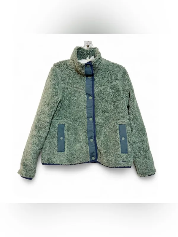 L.L. Bean Women’s Long Sleeve Sherpa Fleece Teddy Mock Snap Front Jacket Size S - Image 2
